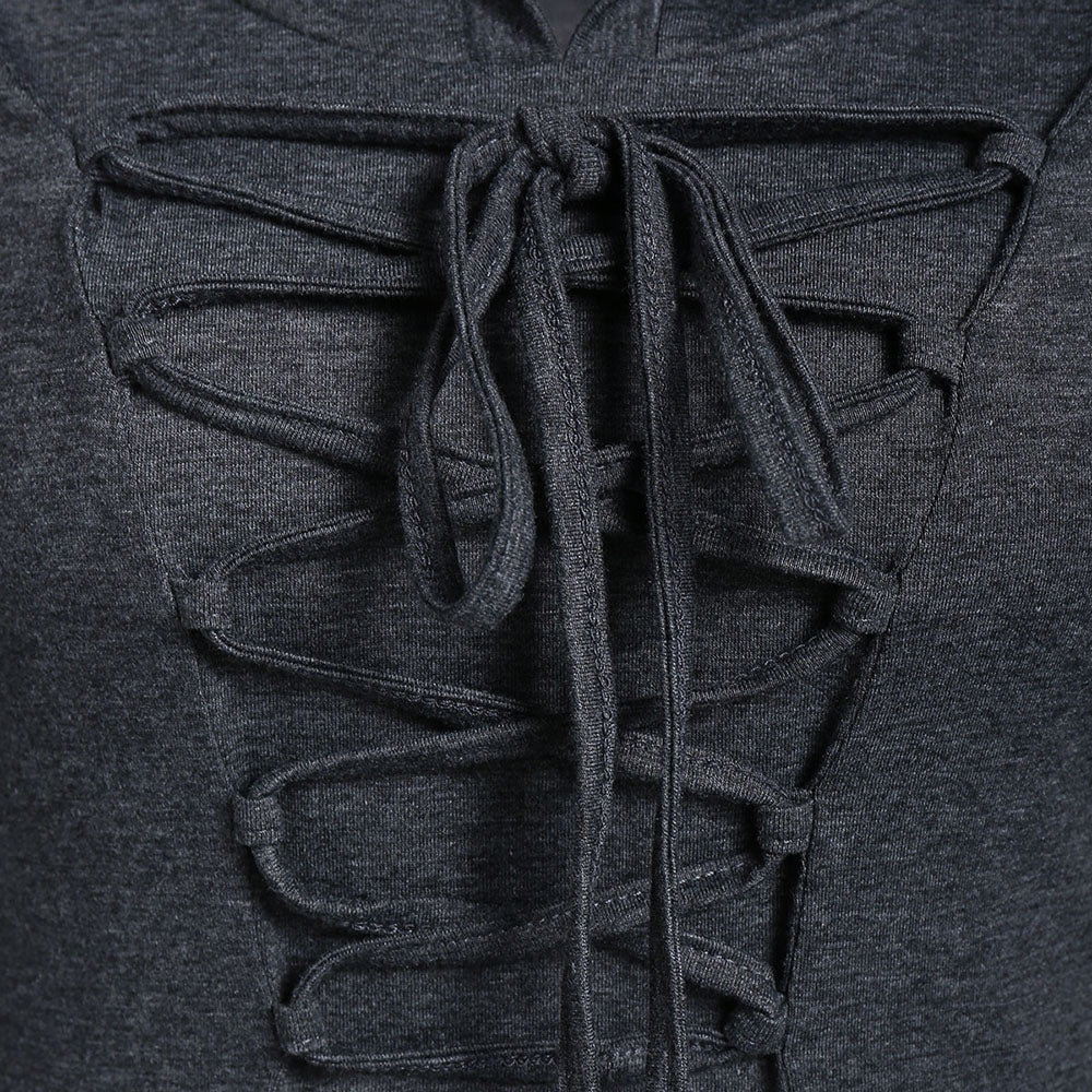 Tebuti™ Lace-Up Long Hooded Dress