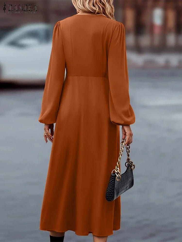 Tebuti™ Vintage Long Sleeve Dress