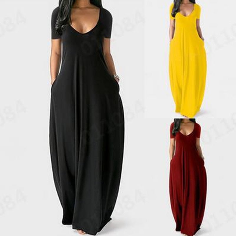 Tebuti™ Loose Short Sleeve Beach Dress