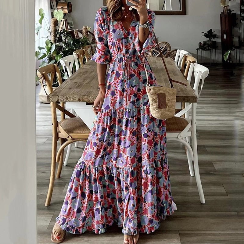 Tebuti™ Bohemian Floral Loose Dress