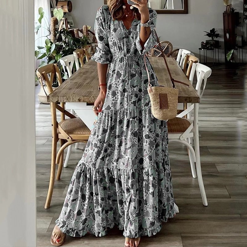 Tebuti™ Bohemian Floral Loose Dress
