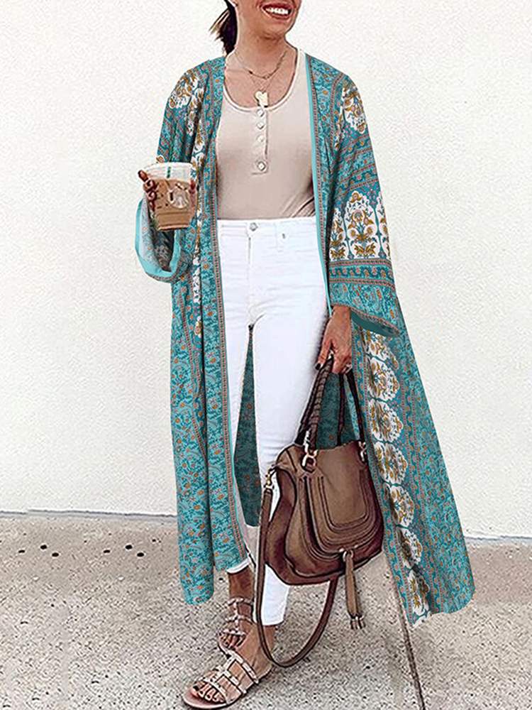Tebuti™ Bohemian Floral Long Kimono