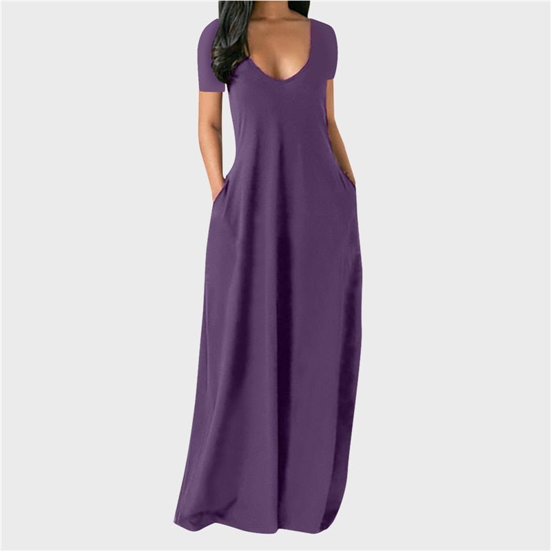 Tebuti™ Loose Short Sleeve Beach Dress