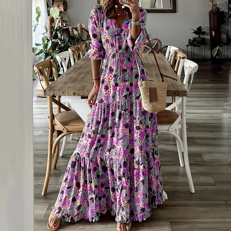 Tebuti™ Bohemian Floral Loose Dress