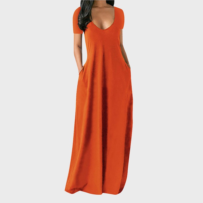 Tebuti™ Loose Short Sleeve Beach Dress