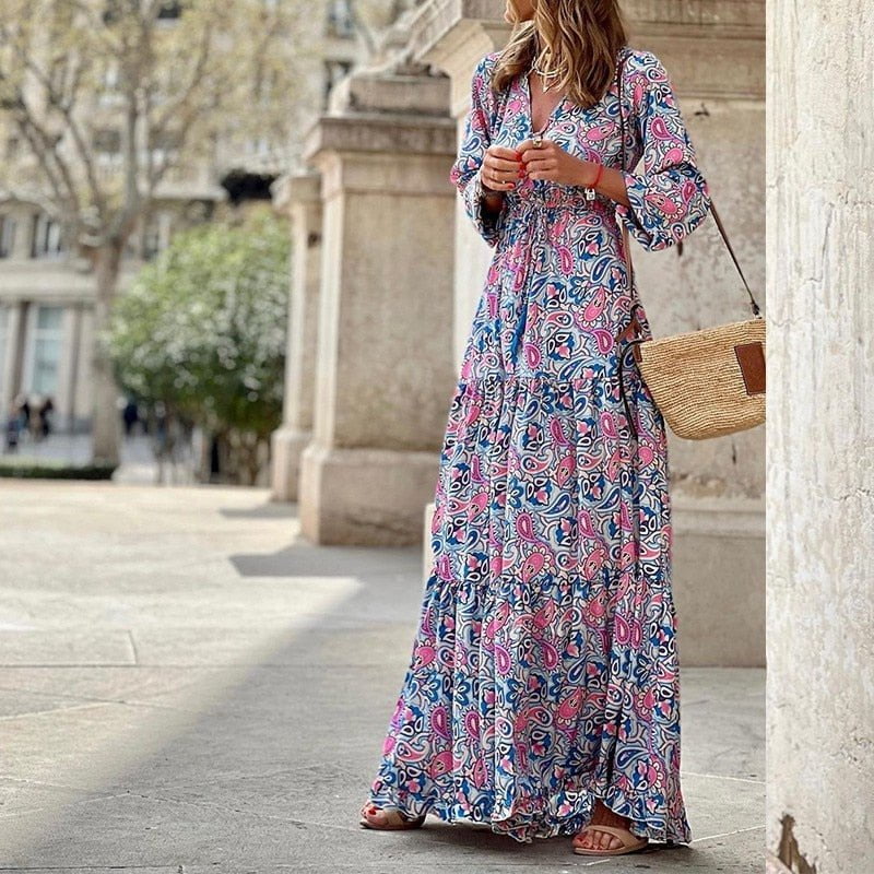 Tebuti™ Bohemian Floral Loose Dress