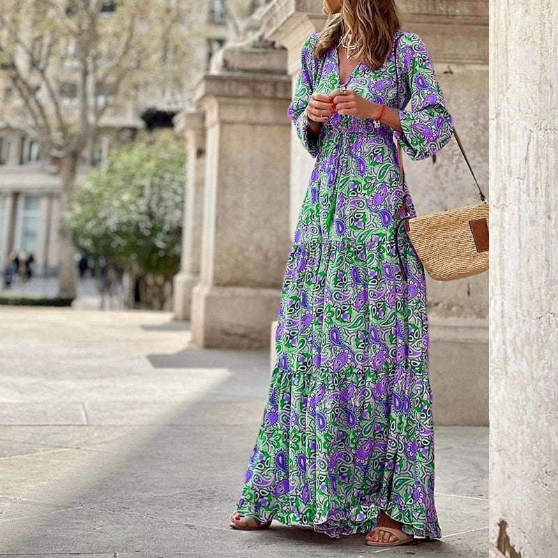 Tebuti™ Bohemian Floral Loose Dress
