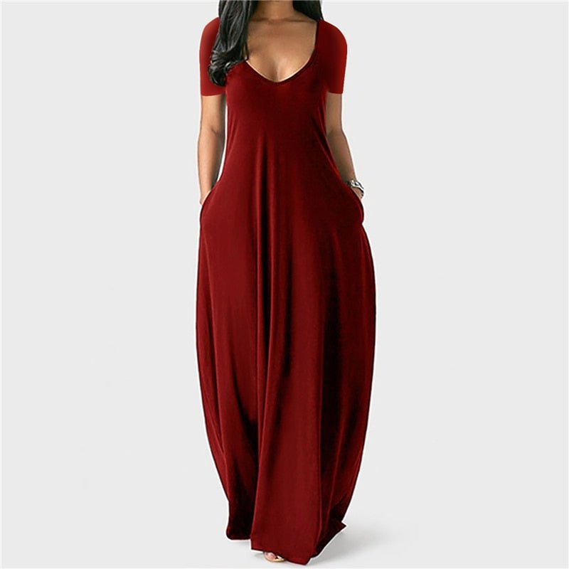 Tebuti™ Loose Short Sleeve Beach Dress