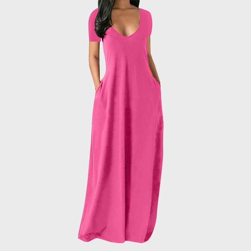 Tebuti™ Loose Short Sleeve Beach Dress