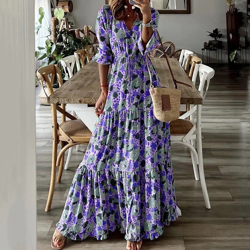 Tebuti™ Bohemian Floral Loose Dress