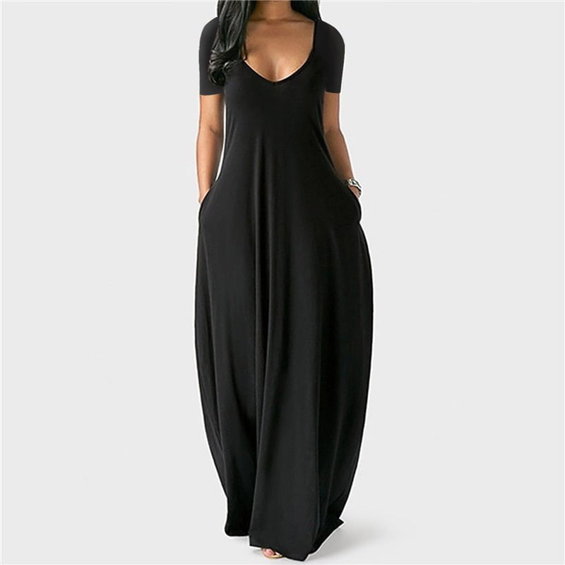 Tebuti™ Loose Short Sleeve Beach Dress