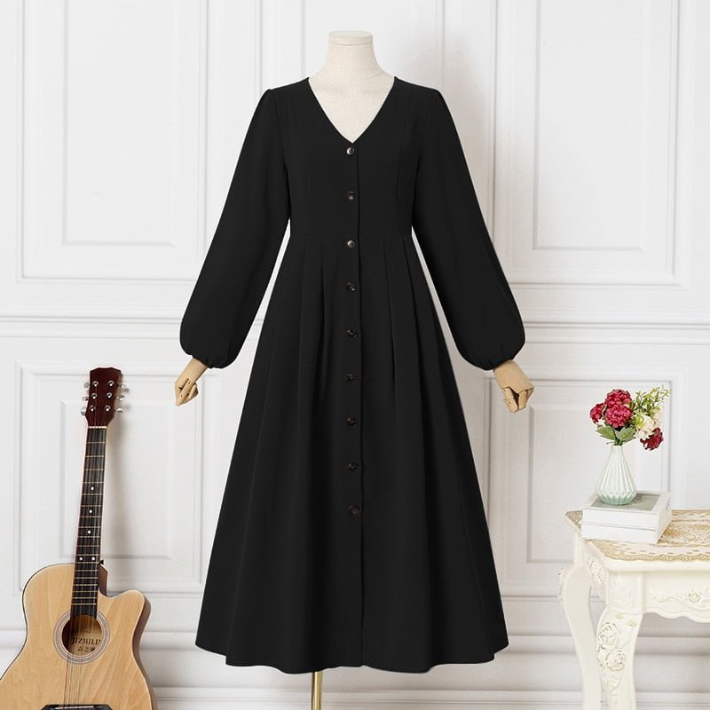 Tebuti™ Vintage Long Sleeve Dress