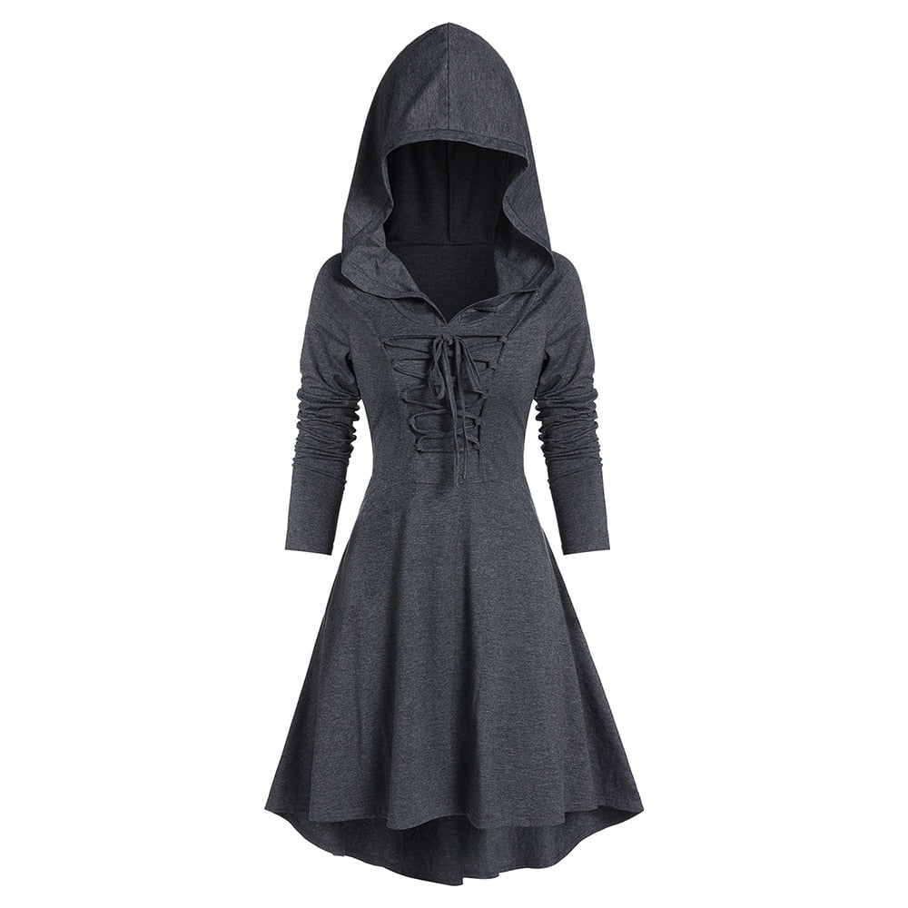 Tebuti™ Lace-Up Long Hooded Dress