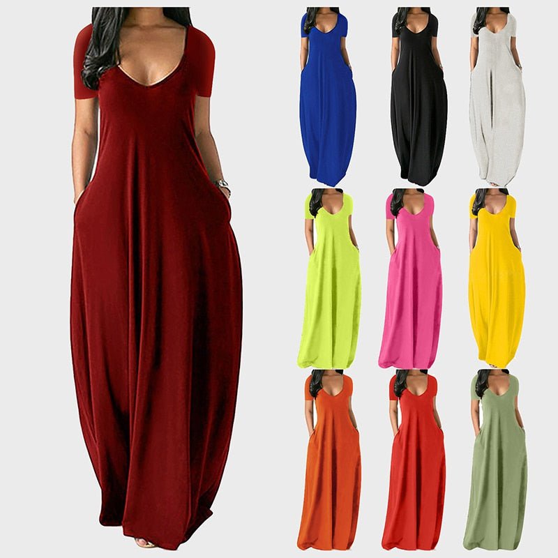 Tebuti™ Loose Short Sleeve Beach Dress