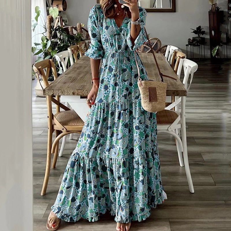 Tebuti™ Bohemian Floral Loose Dress