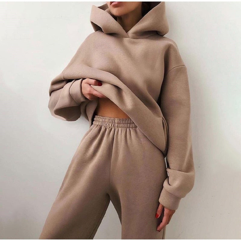Womens Autumn Oversized Two Piece Sweatshirt Set