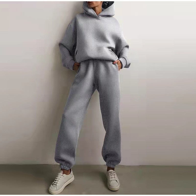 Womens Autumn Oversized Two Piece Sweatshirt Set