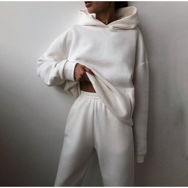 Womens Autumn Oversized Two Piece Sweatshirt Set