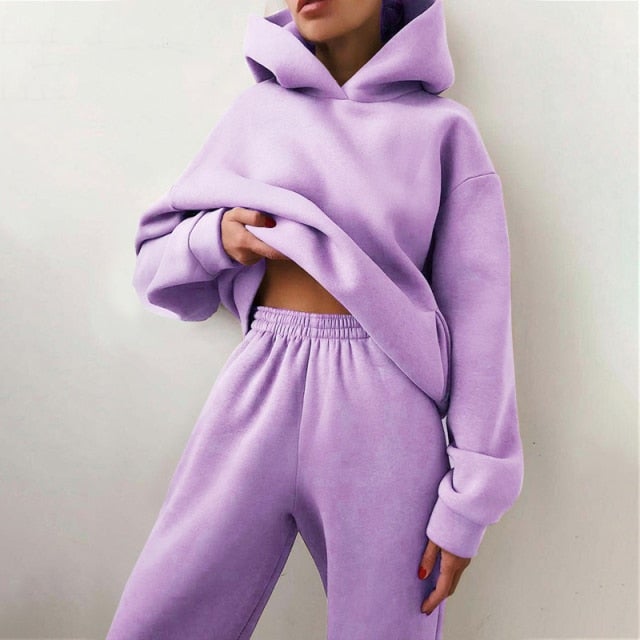 Womens Autumn Oversized Two Piece Sweatshirt Set