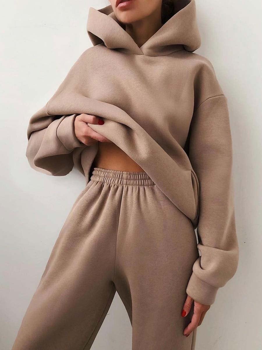 Womens Autumn Oversized Two Piece Sweatshirt Set