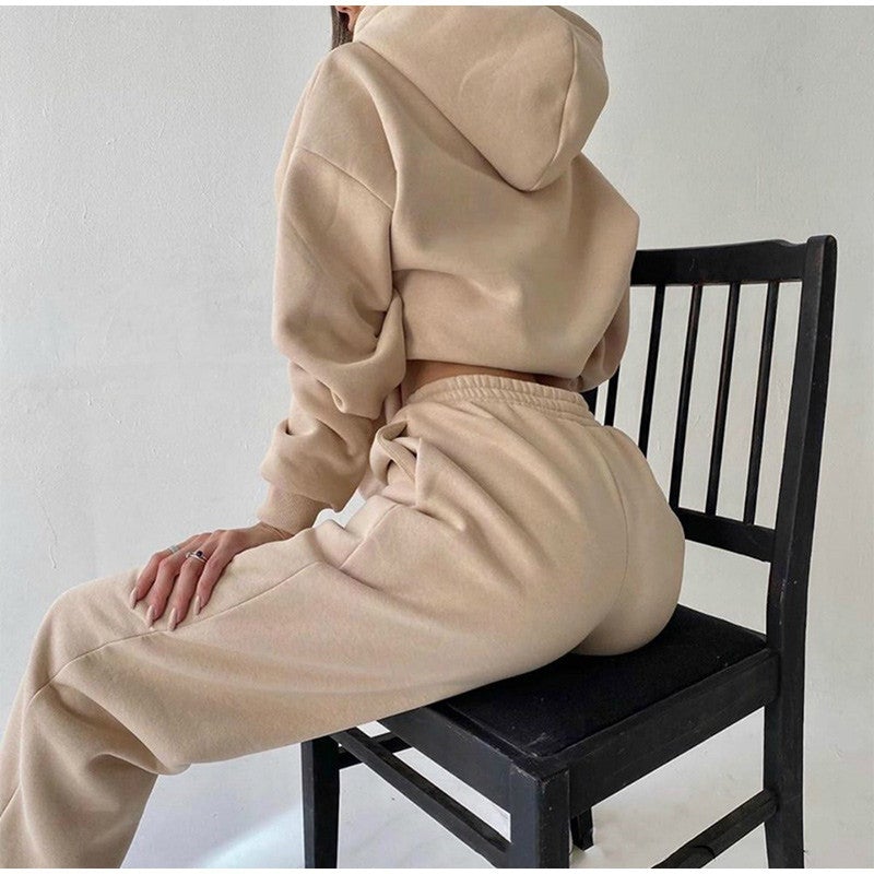 Womens Autumn Oversized Two Piece Sweatshirt Set