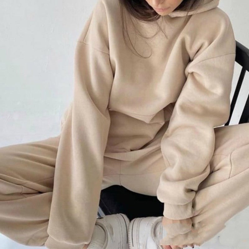 Womens Autumn Oversized Two Piece Sweatshirt Set