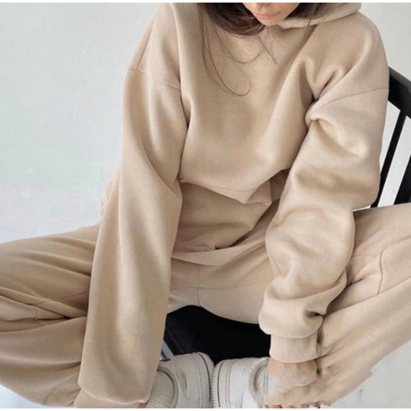 Womens Autumn Oversized Two Piece Sweatshirt Set