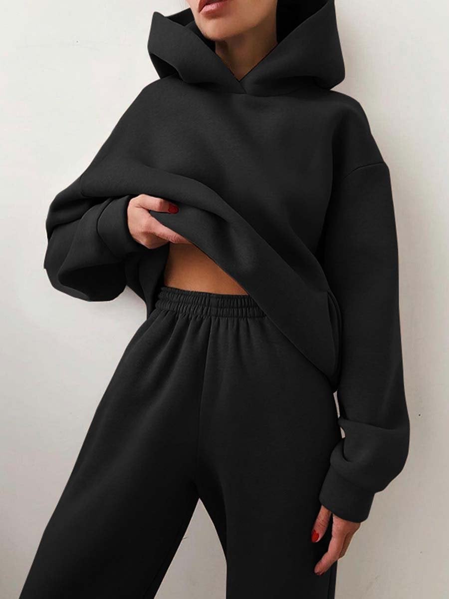Womens Autumn Oversized Two Piece Sweatshirt Set