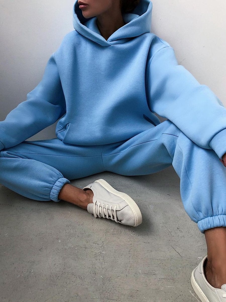 Womens Autumn Oversized Two Piece Sweatshirt Set