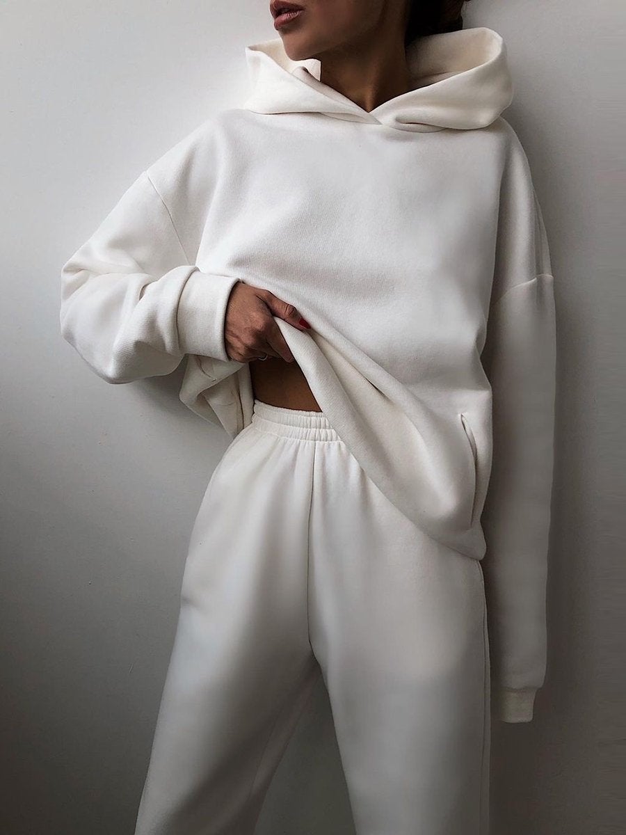 Womens Autumn Oversized Two Piece Sweatshirt Set