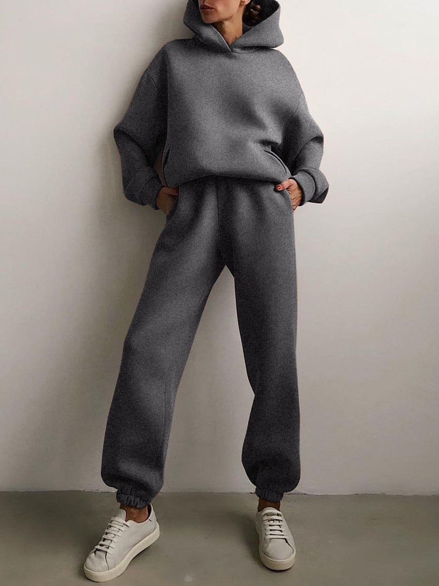 Womens Autumn Oversized Two Piece Sweatshirt Set