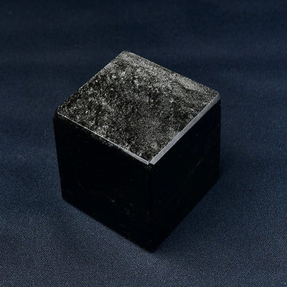 Natural Silver Sheen Obsidian Cube