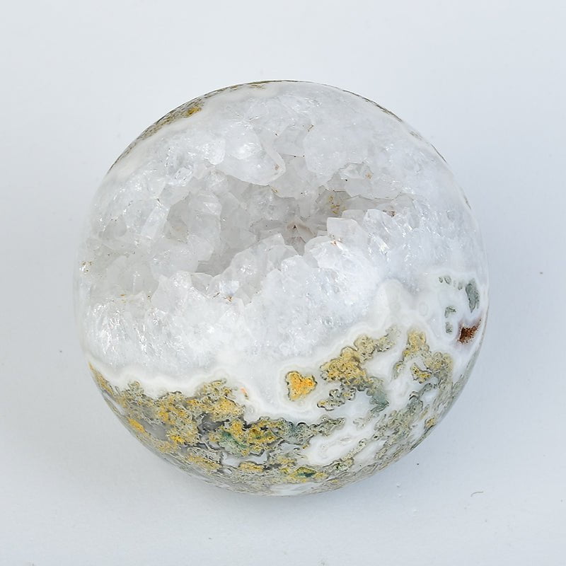 Moss Agate Geode Sphere (1 in stock)