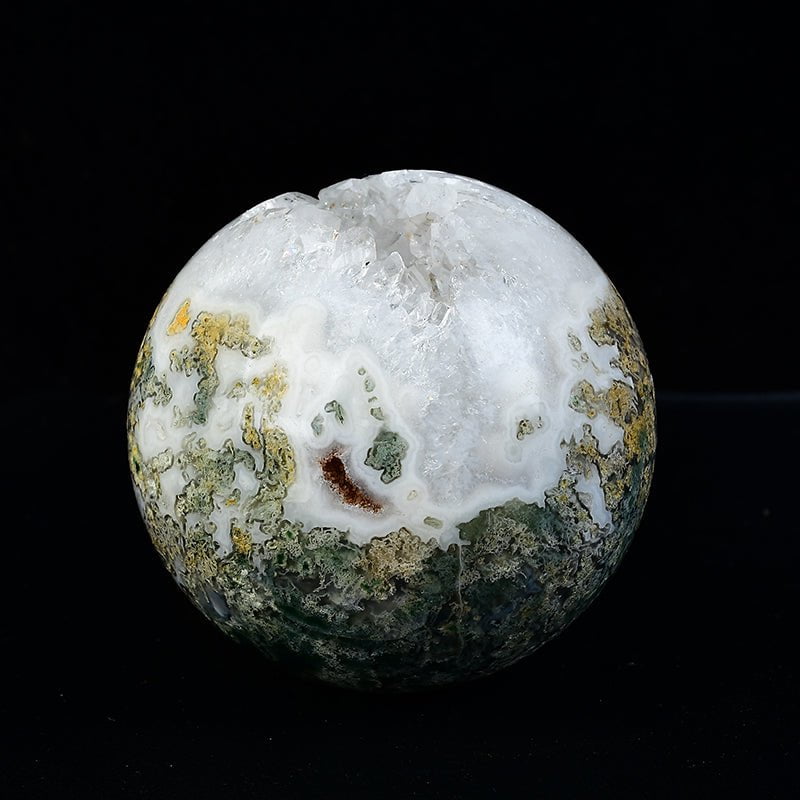 Moss Agate Geode Sphere (1 in stock)
