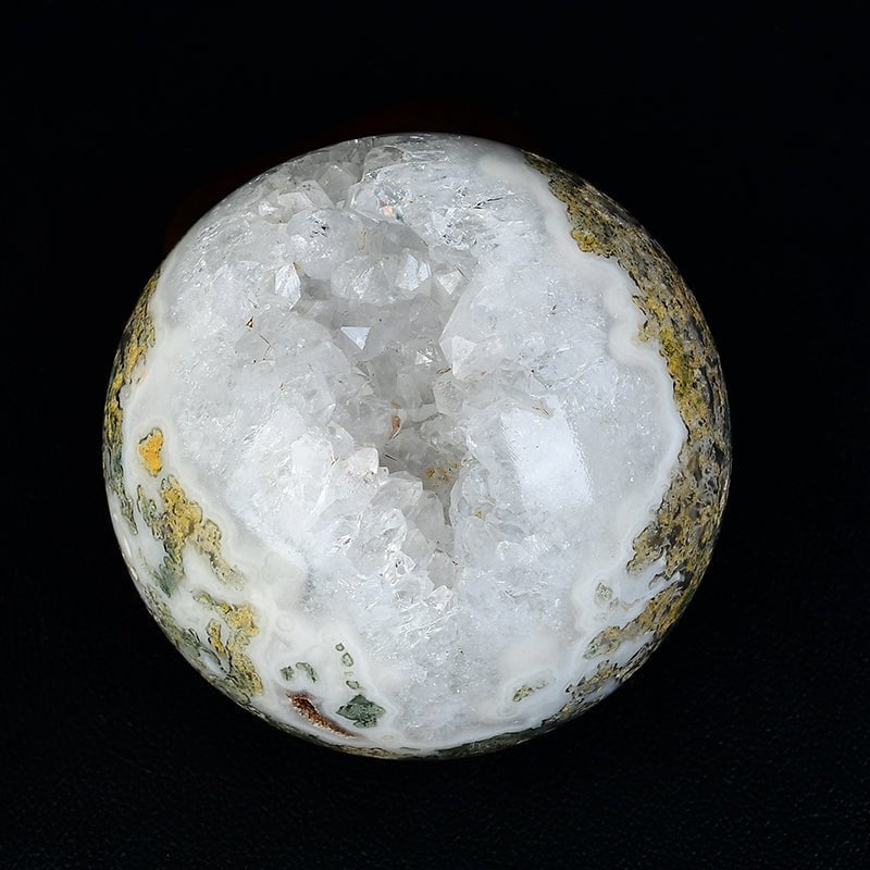 Moss Agate Geode Sphere (1 in stock)