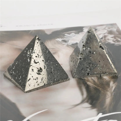 Natural Pyrite Pyramid