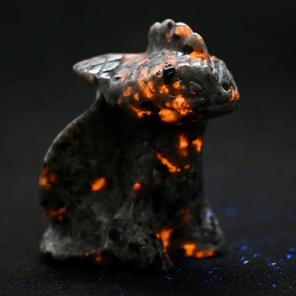 Fluorescent Sodalite Crystal Dragon Talisman