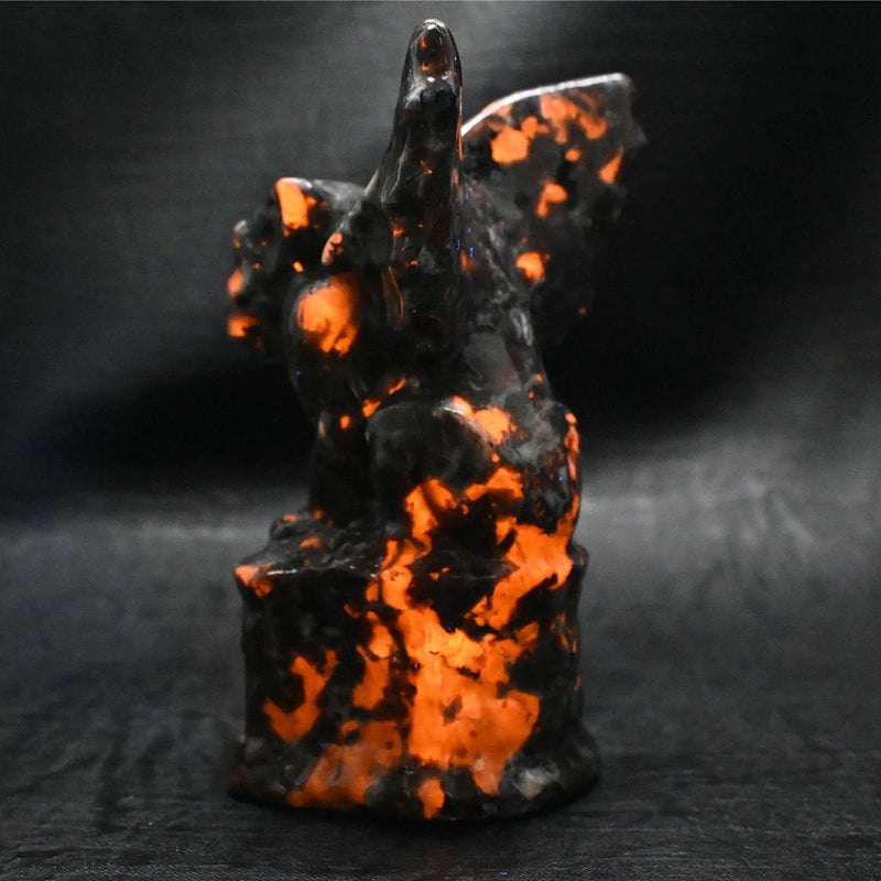 Flame Stone Carved Crystal Gargoyle