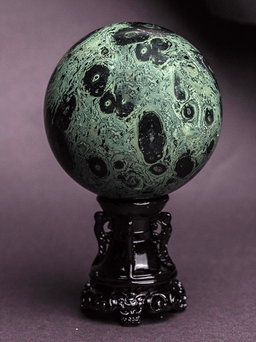 Natural Green Peacock Sphere Stone