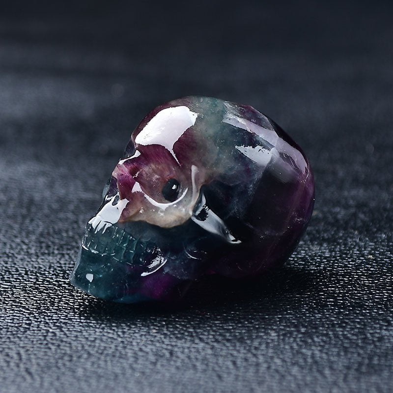 Natural Rainbow Fluorite Skull