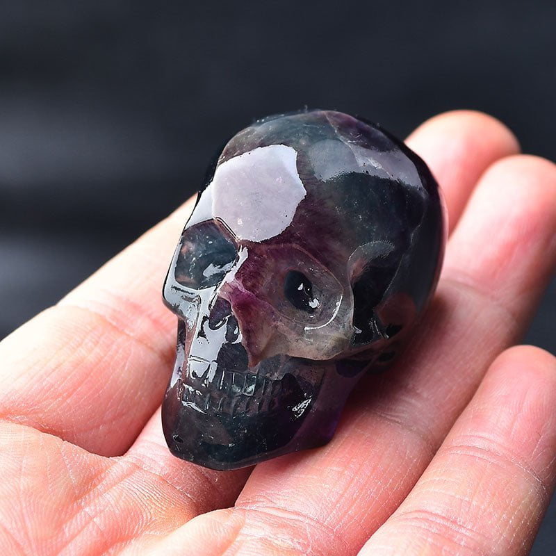 Natural Rainbow Fluorite Skull