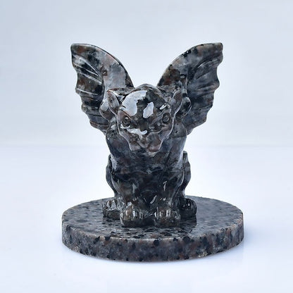 Flame Stone Carved Crystal Gargoyle Statue