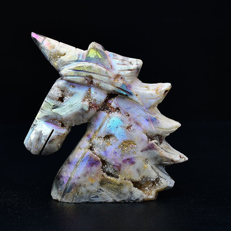 Aura Sphalerite Unicorn Carving