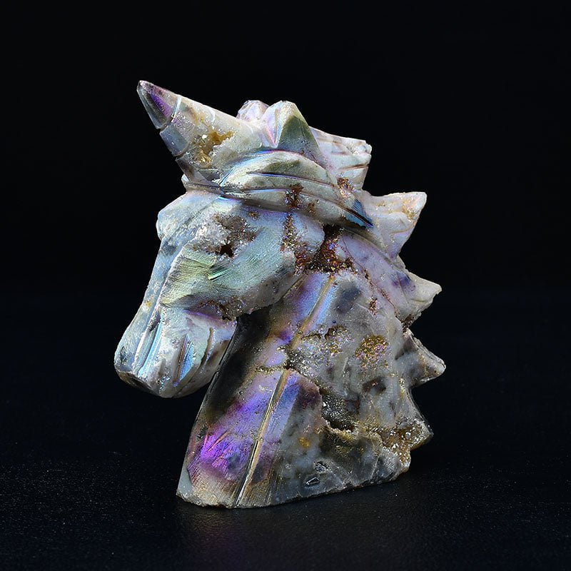 Aura Sphalerite Unicorn Carving