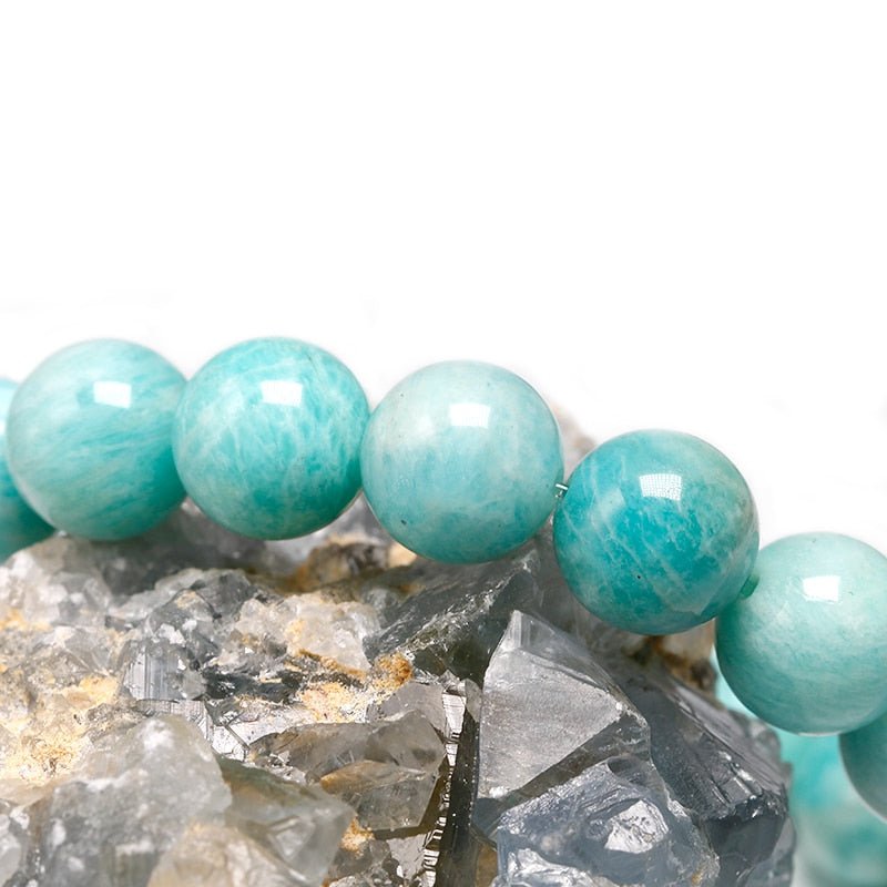 Natural Amazonite Stone Bead Bracelet