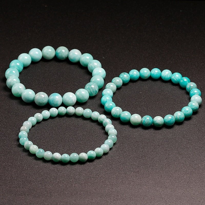 Natural Amazonite Stone Bead Bracelet