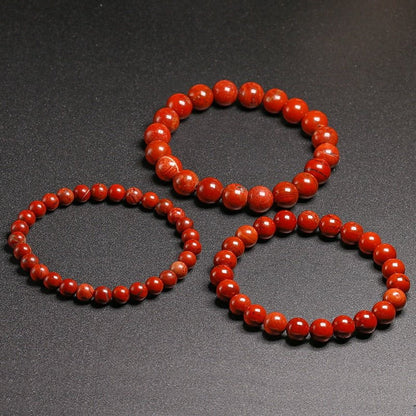 Natural Red Jasper Beads Bracelet