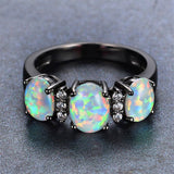 Triple Moon Black Gold Ring