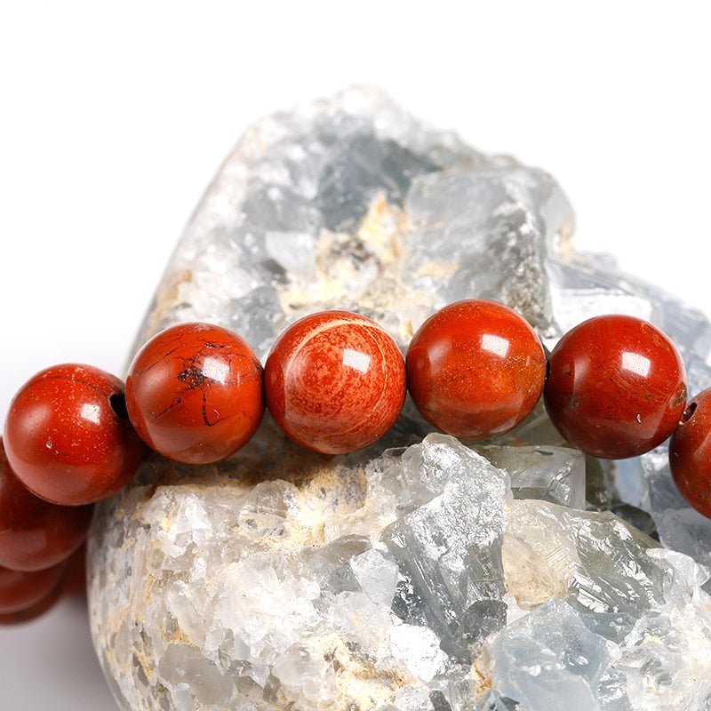 Natural Red Jasper Beads Bracelet