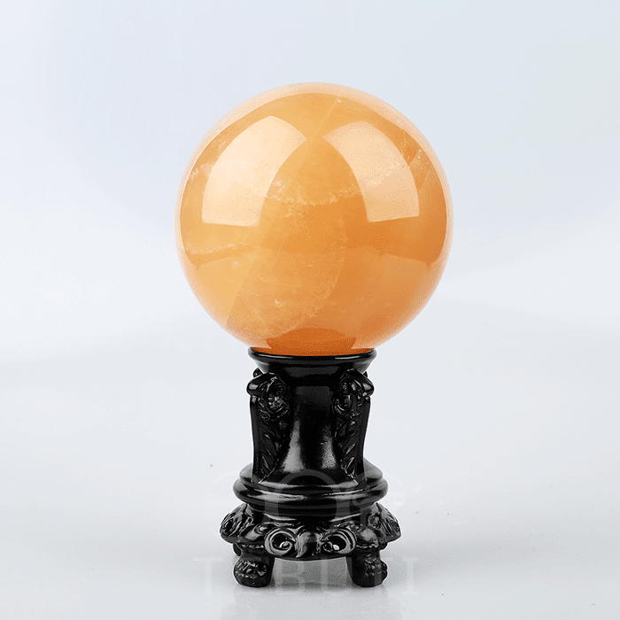 Natural Orange Calcite Crystal Ball